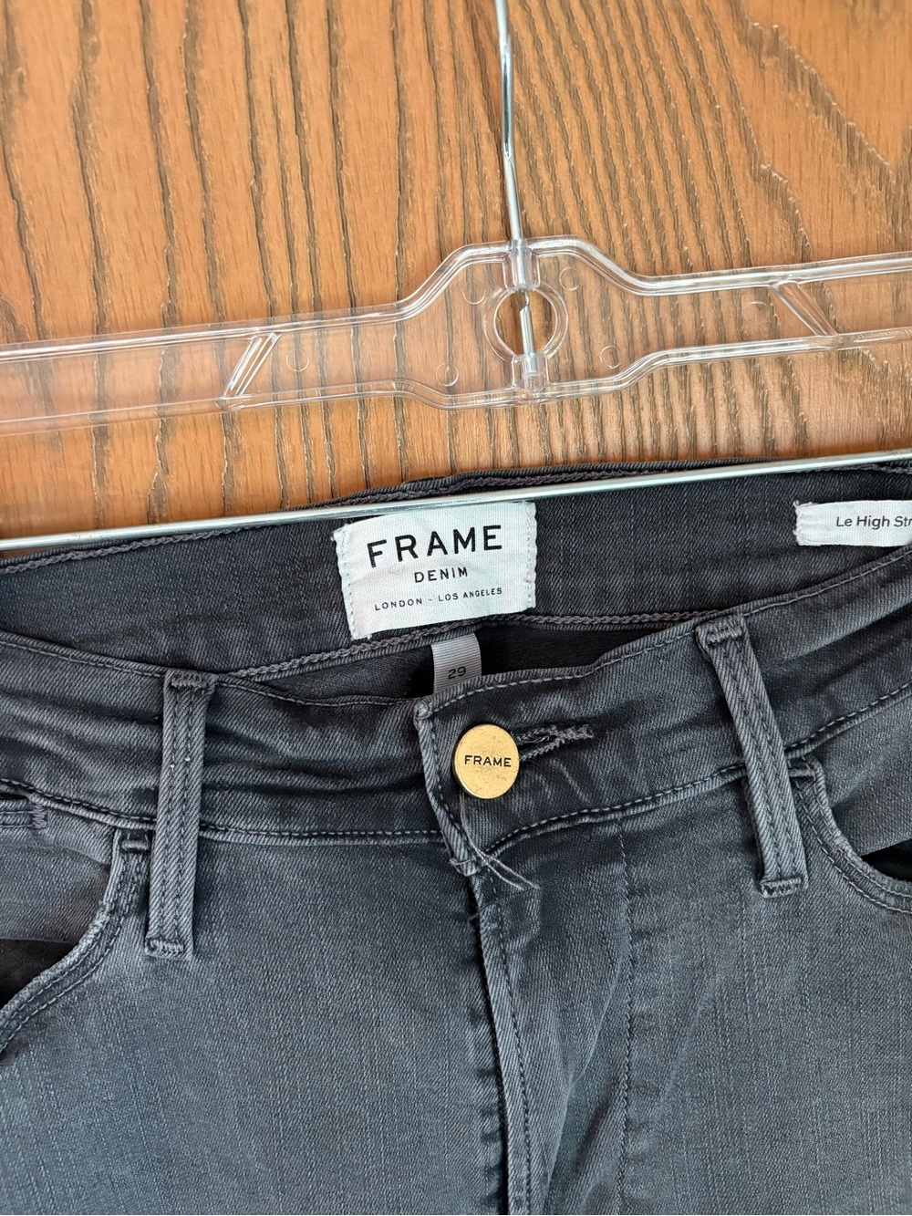 Frame Denim Women's Black High-Rise Straight Jeans